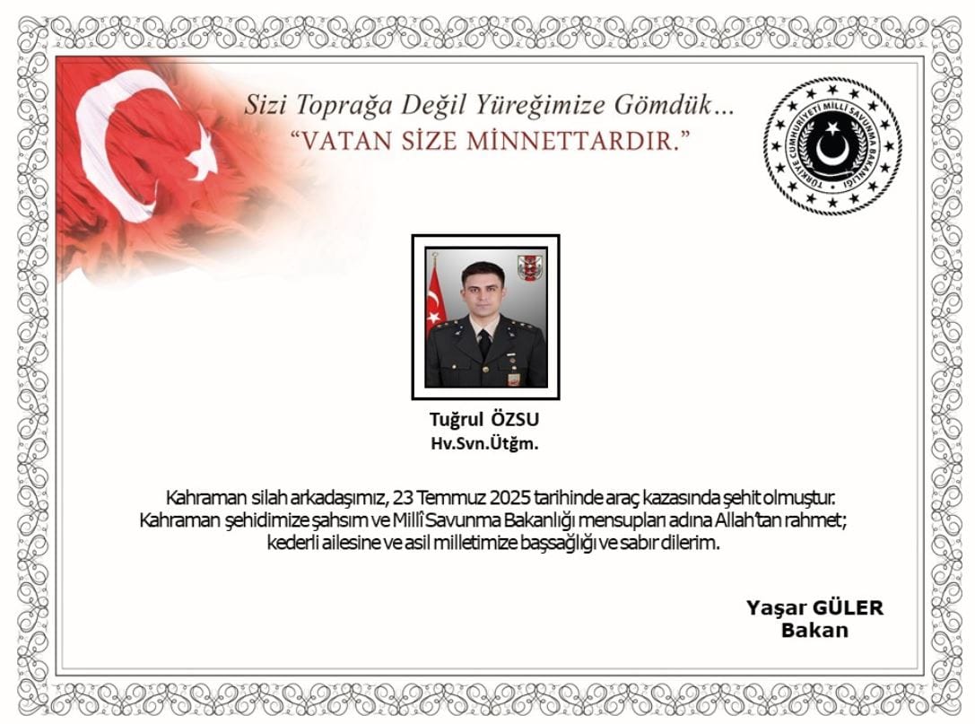 Milli Savunma Bakanlığı'ndan Şehit Açıklaması