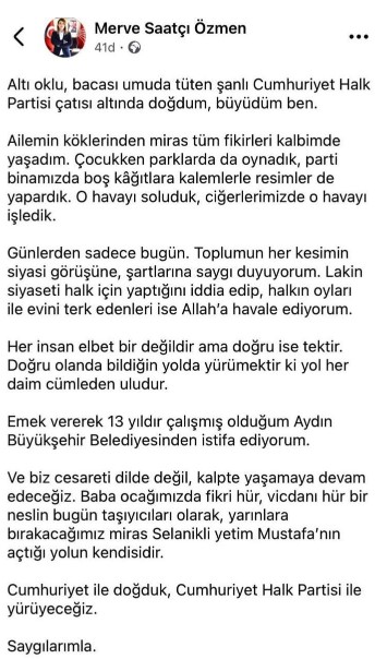 CHP İl Başkanı Saatçı’nın Çocukları İstifa Etti!