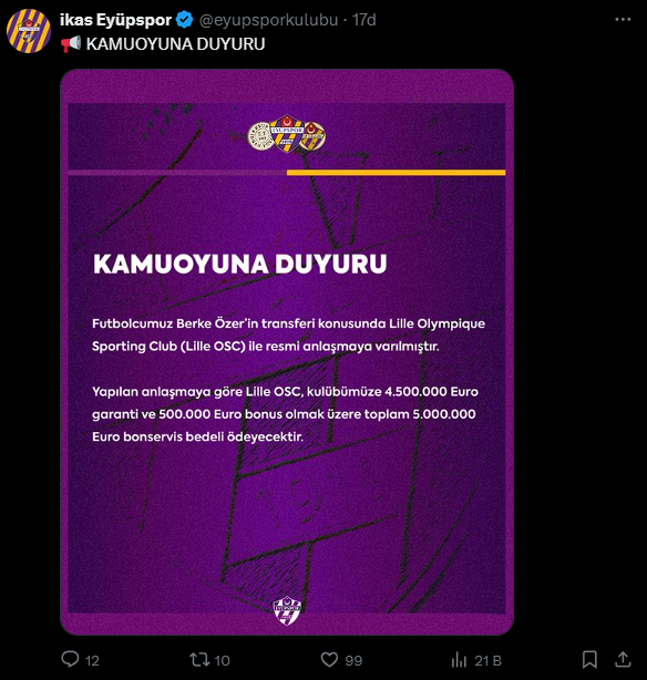 Transferin ardındaki gelişmeler