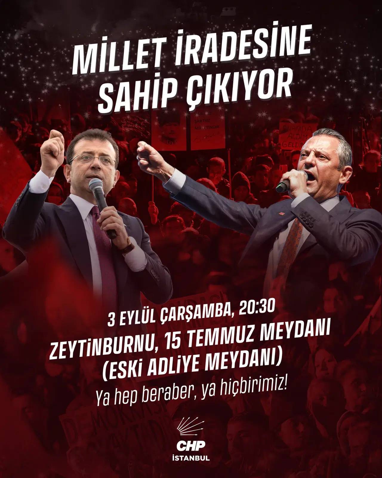 CHP İstanbul’da Özgür Çelik: 3 Eylül Mitingi Zeytinburnu’nda, ‘Millet İradesine Sahip Çıkıyor’ Sloganıyla