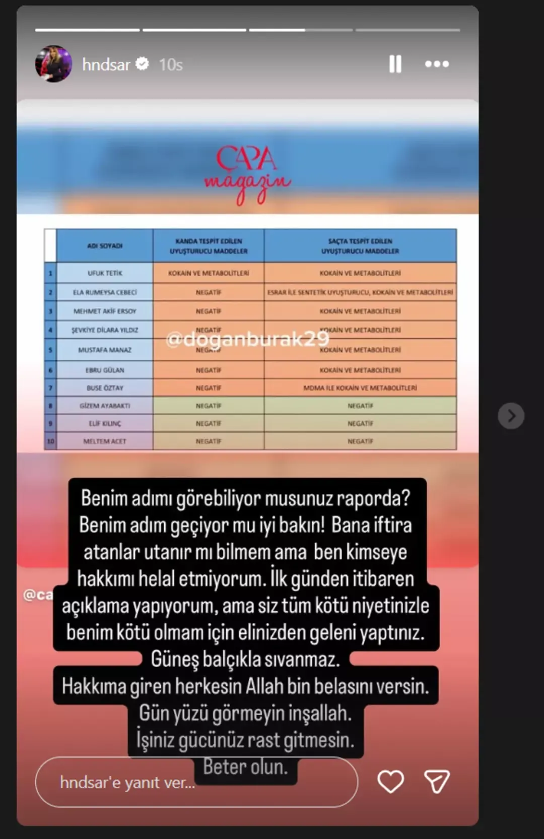 Adli Tıp Kurumu raporuyla belgelenen belgeye dayanarak açıklama yapan Hande Sarıoğlu, gözaltına alındığına dair haberleri reddetti.